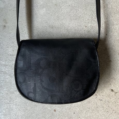 Dior オールドディオール クリスチャンディオール  レザーのショルダーバッグ ブラック ヴィンテージディオール 中古良品