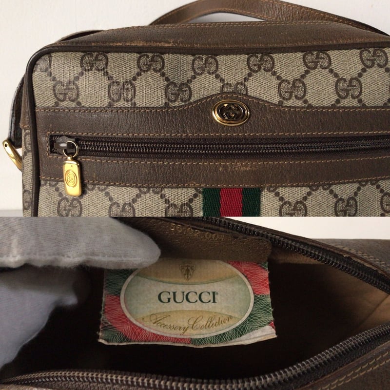 GUCCI オールドグッチ ショルダーバッグ GG柄 コーティングキャンバス