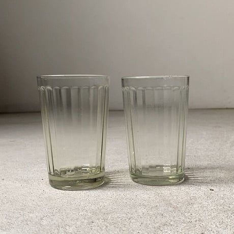 昭和期アンカーグラス2脚セット 高さ約9.7cm CAN刻印と高さ9.8cm SGK刻印  気泡ガラス ヴィンテージグラス