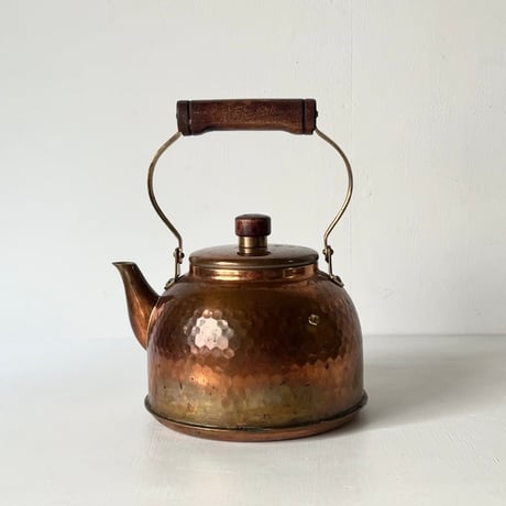 COPPER100 HOMEWARE 新光金属 コッパー100 ホームウェア 純銅ケトル 銅製やかん  木製ハンドル 木製摘み 槌目素地 USED