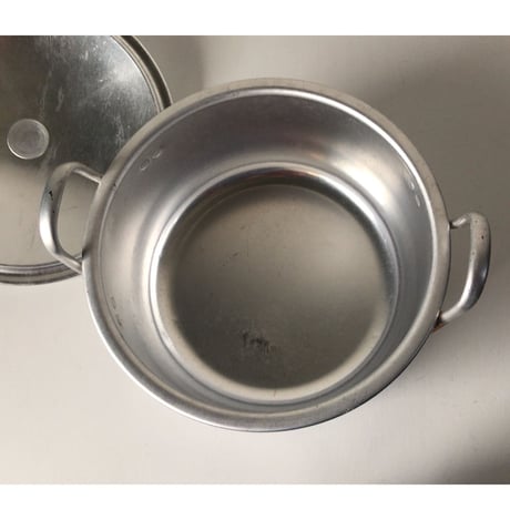 ALUMINUM OSAKA 地球印  アルミ 両手鍋  希少品  底部  ブラック塗装 持ち手長め タグ付 中古美品