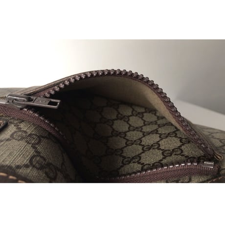 GUCCI グッチ  オールドグッチ  シェリーライン ハンドル  コーティングGGキャンバス/レザー トートバッグ  ヴィンテージ  中古美品