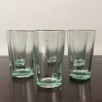 古いガラスコップ5個まとめ　  島田硝子製 SGK刻印 高さ9.2cm 小さめヴィンテージ グラス 気泡硝子 ゆらゆらガラス 昭和前期 美品