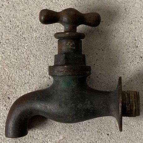 真鍮製杵型摘みヴィンテージ蛇口  小ぶりでエイジング最高 インテリア小物 パーツ 古道具 30s 40s 50s 戦前