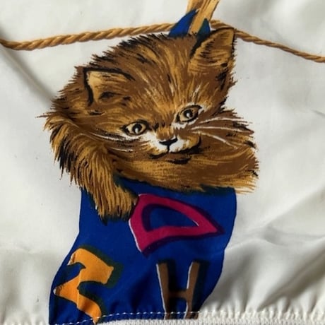 CHADORIAN チャドリアン 猫柄のトレーナー サテンフロント 猫画 総柄 レトロ ヴィンテージ 中古良品