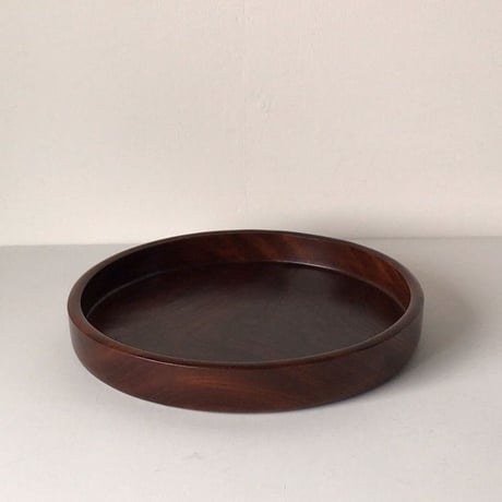 欅 くり抜き盆  木製トレー 33.6cm  お盆  木工品  肉厚  素地   工芸品  民藝