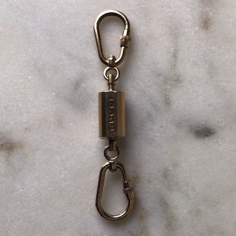 GUCCI グッチ    ロゴ入りWキーリング(キーホルダー)ゴールドゴールド ゴールド  中古