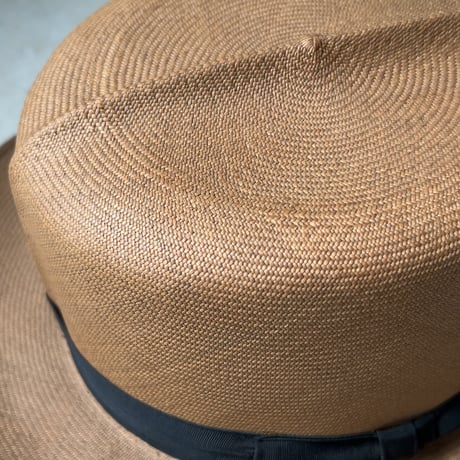 TOKIO HAT  SuperPanama  ヴィンテージ パナマハット ユニセックス 頭周約56.5cm ストローハット 麦わら帽子 編み帽子 カンカン帽
