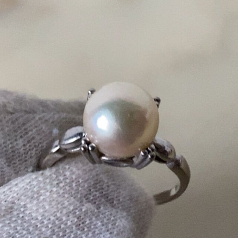 MITSUKOSHI 三越 パールのリング K14WG size 14号 パール直径