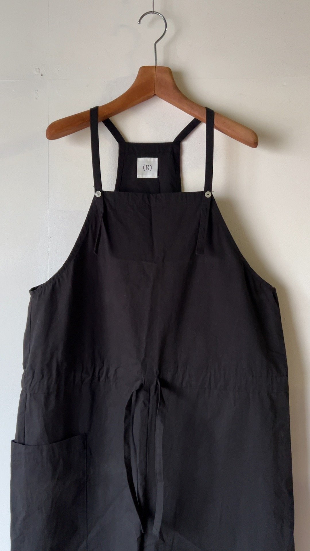 g) グラム コットン100% サロペット ブラック オールインワン