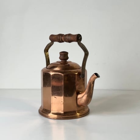 COPPER MATE ROYALE  カパーメイトロワイヤル 純銅ケトル 2.2L 面取デザイン 木製無垢ハンドル+摘み  コッパーケトル 純銅やかん  同和金属開発センター  中古良品
