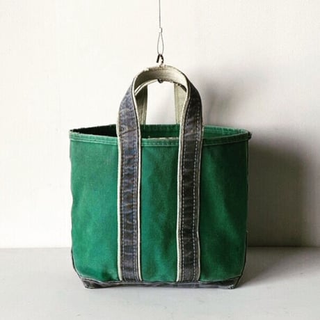 LLBean エルエルビーン 80s デラックストート Mサイズ グリーン×ネイビー ヴィンテージ ボート&トート ビーントート boat&tote made in usa