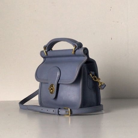 COACH コーチ グローブレザー ミニ ショルダーバッグ  9023  オールドコーチ ヴィンテージ 本革  サックス／ゴールド 美品