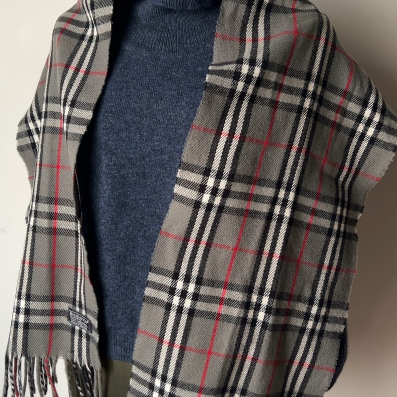バーバリーズ マフラー　襟巻き　ラムウール100% ノバチェック　ベージュ　美品 BURBERRY - バーバリーズ ラムウール ショートマフラー 長さ