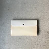 Courreges クレージュ  80sオールドクレージュ フラップ型クラッチバッグ クロコ型押し合皮 銀ロゴ 中古良品