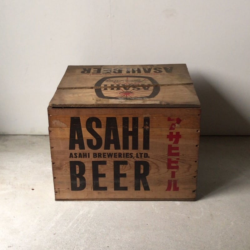 ASAHI BEER アサヒビール アンティーク木箱 S48和紙付 蓋付き
