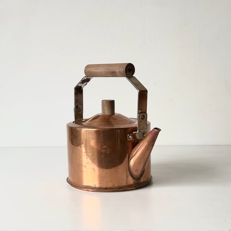 GLINTCOPPER グリントカッパー ヴィンテージ純銅ケトル 2.0L 木製無垢ハンドル+摘み  銅やかん  シミ有凹み無し 中古品