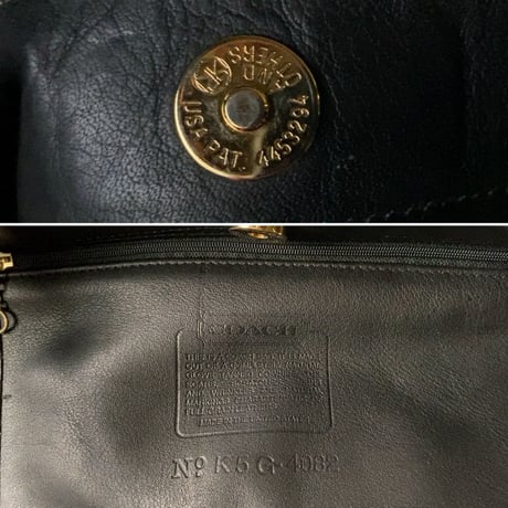 COACH オールドコーチ レザートートバッグ No.K5G-4082 グローブレザー ブラック 真鍮金具 ヴィンテージバッグ made in USA