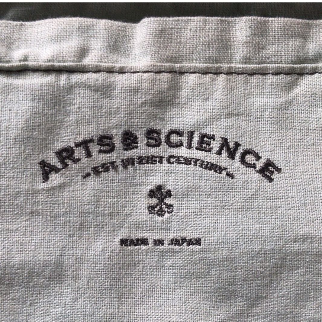 アーツアンドサイエンス オリジナルレザートート 刻印 カーキ 刺繍ロゴ ARTS&SCIENCE アーツ&サイエンス オリジナルトートM レザー