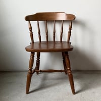 TAIHEI 太平 飛騨家具 木の椅子 A   木製ヴィンテージダイニングチェア ナチュラルブラウン ローバックウィンザーチェア 木工家具 古家具  良品