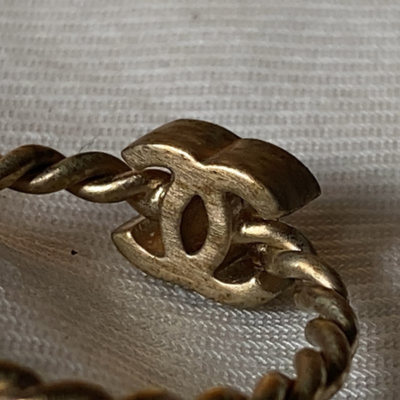 CHANEL カメリア　ココマーク　ダブルリング CHANEL シャネル ココ&カメリア ダブルリング マットゴールド 燻金