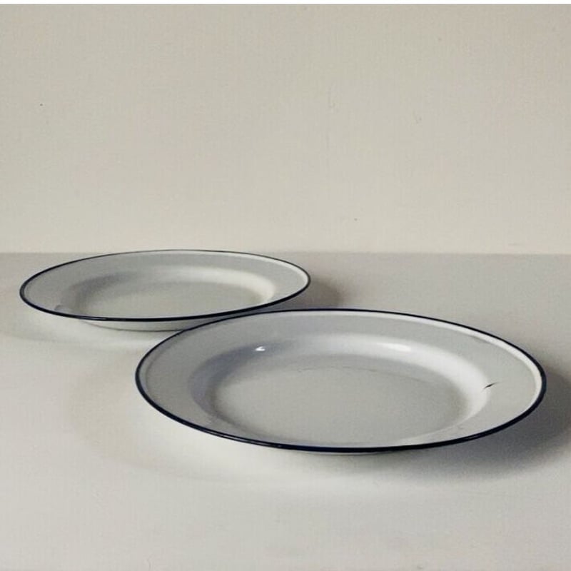 SKER SWEDEN スエーデン製 ヴィンテージ ホーロー皿 24cm 2枚