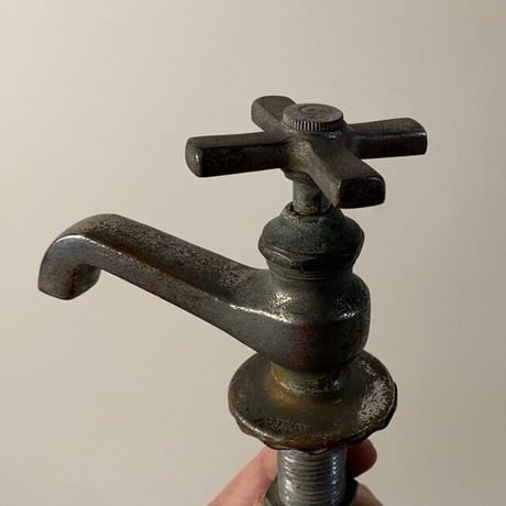 真鍮製プロペラ摘みヴィンテージ蛇口 インテリア小物 古道具 古い蛇口 アンティークパーツ 40s 50s 60s
