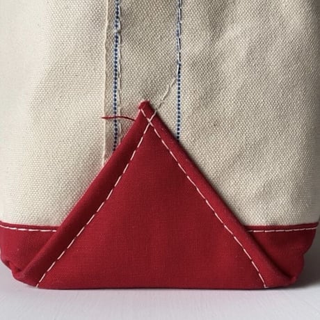 LLBean (オールド エルエルビーン) 80sミディアム トート ボートアンドトートキャンバス  レッド/キナリ  ヴィンテージ トートバッグ 鞄  made in usa