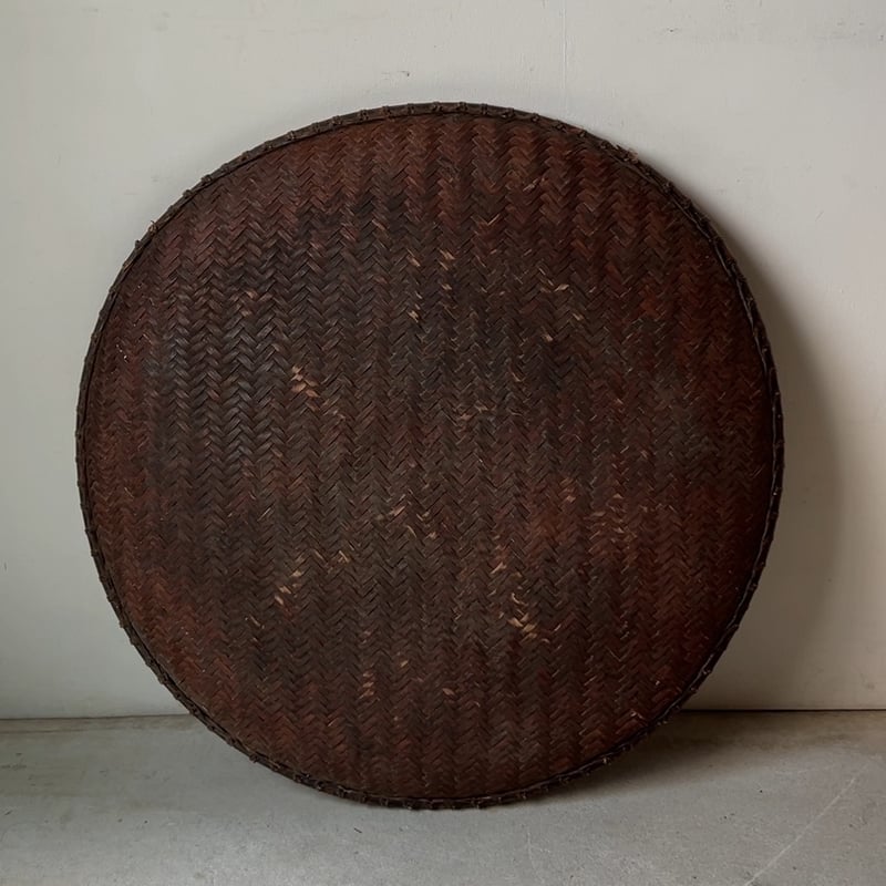 世界の民藝 フィリピン イフガオ族の古い円型の民藝笊(65cm