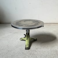 古い鉄製 ケーキ台 洋菓子店 什器 備品 パティシエ プロツール 業務用 回転台 クリームグリーン グッドエイジング ジャパンヴィンテージ