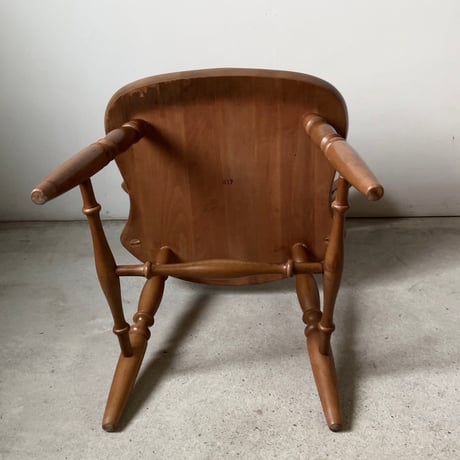 TAIHEI 太平 飛騨家具 木の椅子 B   木製ヴィンテージダイニングチェア ナチュラルブラウン ローバックウィンザーチェア 木工家具 古家具  良品