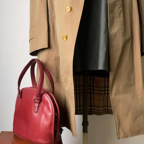 COACH 80s オールドコーチ レザーハンドバッグ 半円型 ファスナー開閉 ミニトート M4C-9958 アメリカ製  ヴィンテージコーチ中古良品