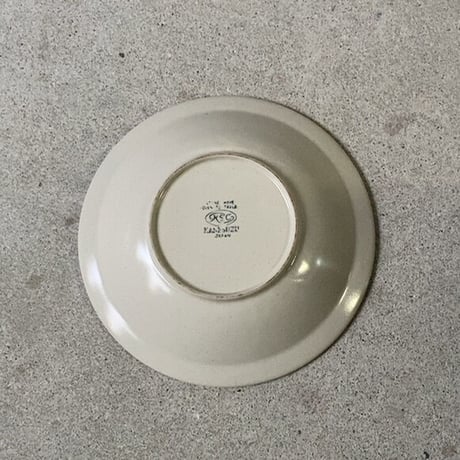 ストーンウェア スープ皿 20cm 4客セット  グレー＋ライトブラウン ライン 深皿 ジャパンヴィンテージ  完品