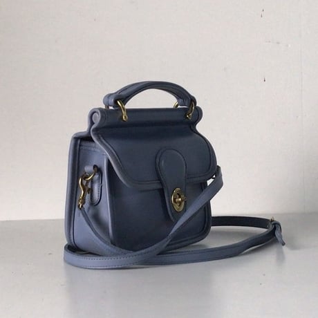 COACH コーチ グローブレザー ミニ ショルダーバッグ  9023  オールドコーチ ヴィンテージ 本革  サックス／ゴールド 美品
