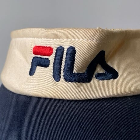 FILA フィラ  サンバイザー　80s 90s ヴィンテージ  トリコカラー フリーサイズ