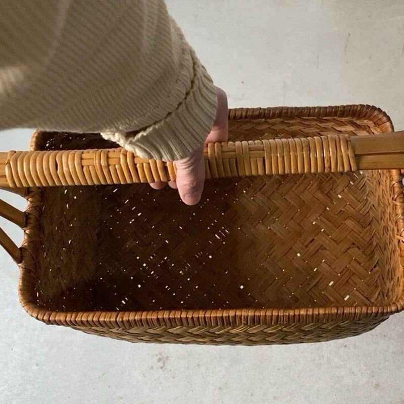 竹網　折り畳みかごバッグ　竹籠バッグ　竹網バッグ　ヴィンテージ　竹　網 竹網折り畳みかごバッグ竹籠バッグ竹網バッグヴィンテージ竹網