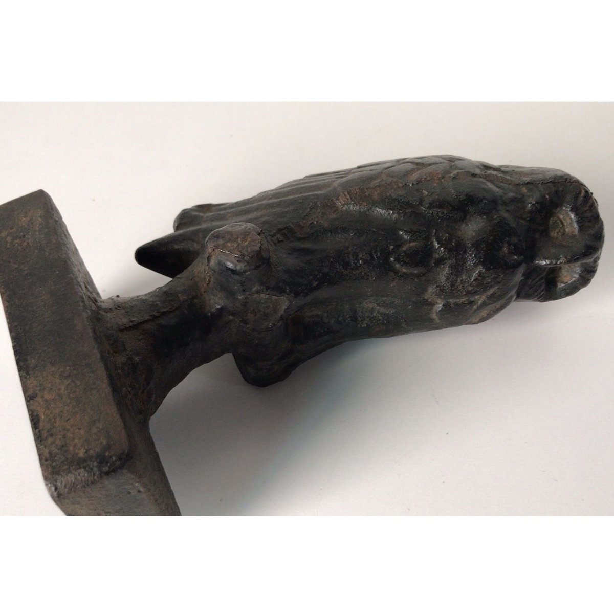 古いフクロウの像 鉄製 置物 アイアンオブジェ ヴィンテージ動物