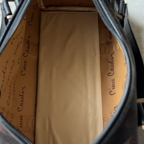 PIERRE CARDIN ピエールカルダン  90sミニボストンバッグ モノグラム ブラック/ダークブラウン ゴールド金具 ヴィンテージ 中古良品