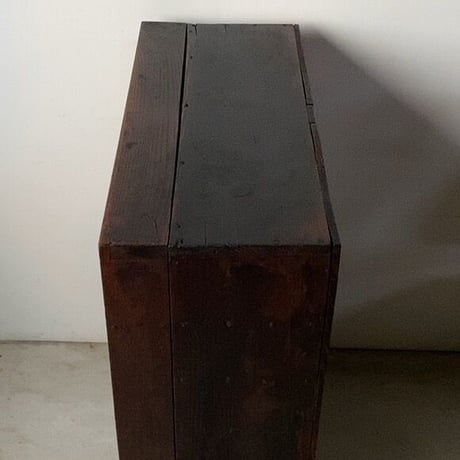 アンティーク小さい茶箪笥 帳場箪笥  引戸棚＋3杯＋2杯引出し構成 前欅材 明治初期 古和家具 茶棚