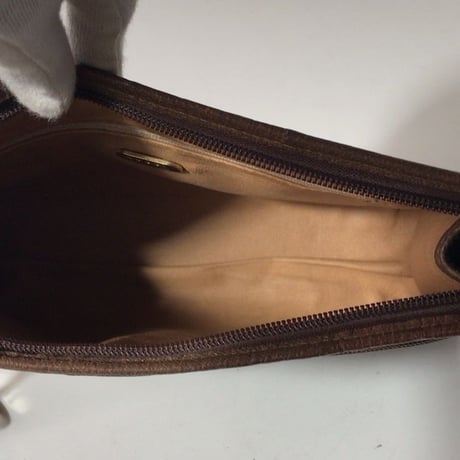 GUCCI グッチ オールドグッチ  GGプラスPVCキャンバス/レザー セカンドバッグ ヴィンテージ 中古美品