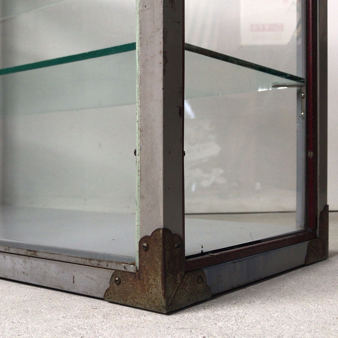に*読様 ガラスショーケース　無塗装品　ビンテージ に*読様 ガラスショーケース 無塗装品 ビンテージ に*読様 ガラス