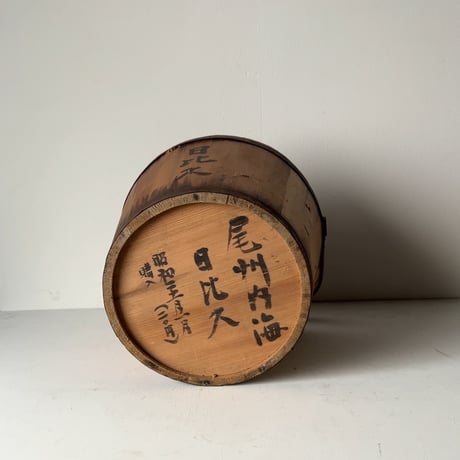 古い木のバケツ 昭和20年 木製バケツ 竹持手 古道具 戦中戦前 終戦時 ヴィンテージバケツ 古道具 古民具 花器