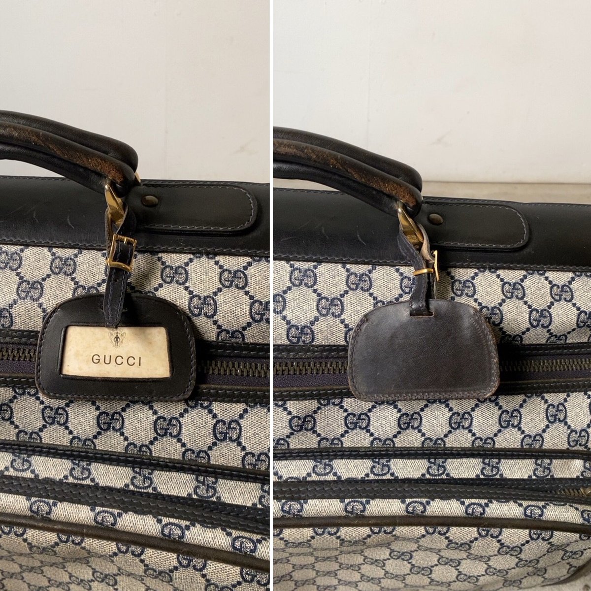 GUCCI オールドグッチ テニスラケット収納付 スポーツバッグ GG 