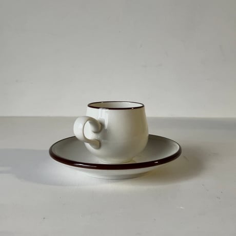 Sanwa サンワ(三和陶苑) カップ＆ソーサー  (1客の価格) ジャパンヴィンテージ ブラウンライン コーヒーカップ 美品