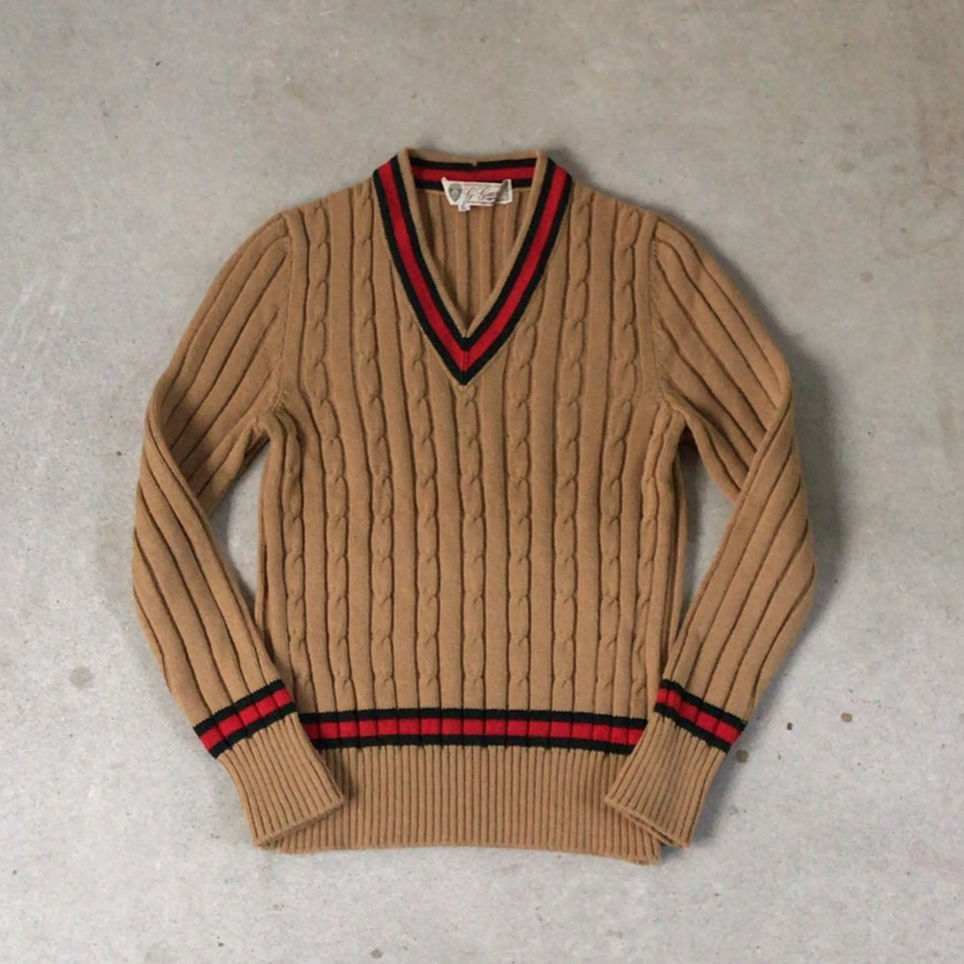 【極美品/希少】OLD GUCCI ヴィンテージ ケーブル チルデンニットベスト fit=scale-down,w=1200