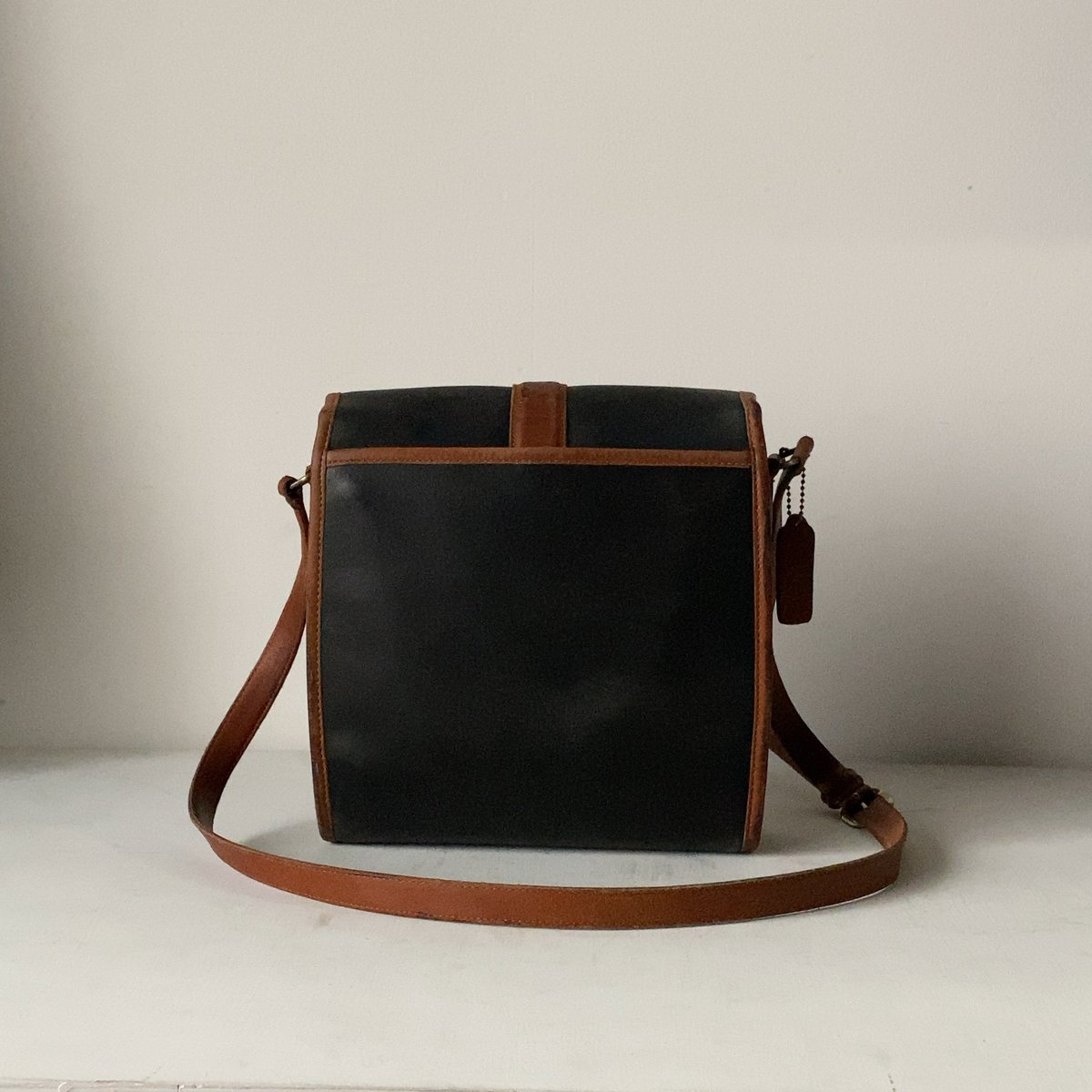 COACH 80s オールドコーチ バイカラーレザーショルダーバッグ フラップ  