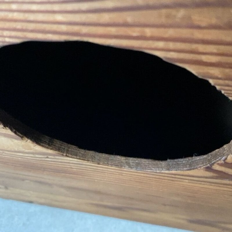 昭和レトロ　ヴィンテージ　木製踏み台　丸穴屑入　古道具　オイルフィニッシュ 昭和期 木製踏台 丸穴屑入れ 杉無垢材 アンティークステップ