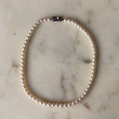 MIKIMOTO  オールドミキモト 本パールネックレス 約6mm玉 真珠/銀 シルバー 全長41cm  ヴィンテージパール