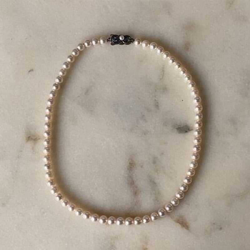 MIKIMOTO オールドミキモト 本パールネックレス 約6mm玉 真珠/銀 MIKIMOTO オールドミキモト 本パールネックレス 約6mm玉 真珠/銀