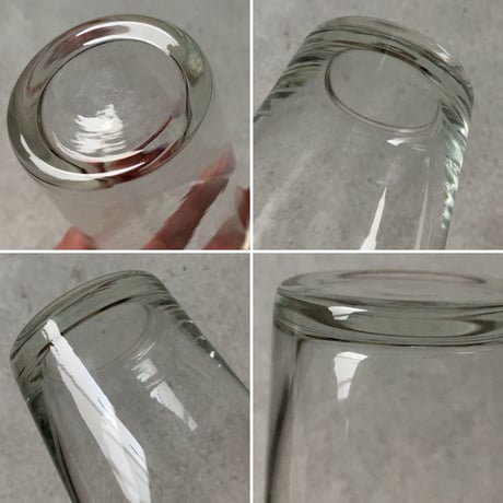GLASS WARE TUMBLER SET  ヴィンテージ 瓶ビールグラス 5個セット ごく普通のシンプルな古いミニグラス 未使用品 デッドストック